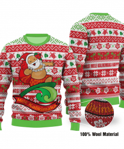 Hawaiian Santa Surfing Ugly Christmas Sweater