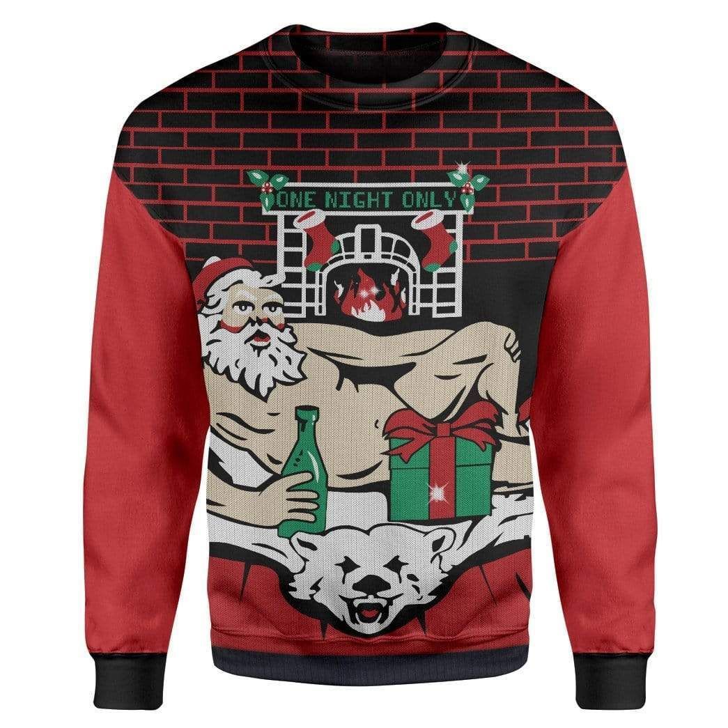 Heater Nude Santa Claus Present Wine For Unisex Ugly Christmas Sweater Heater Nude Santa Claus Present Wine For Unisex Ugly Christmas Sweater