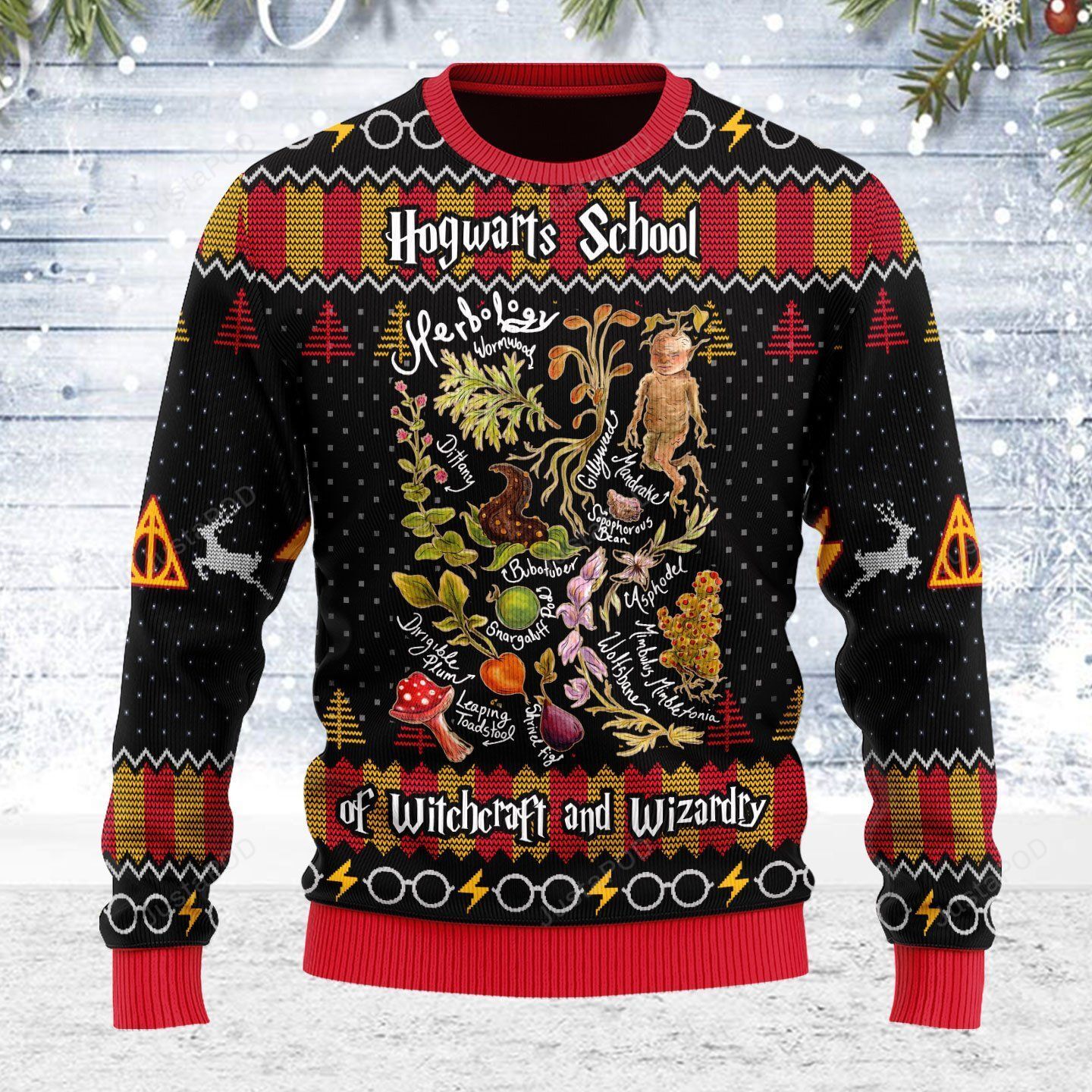 Herbology Harry Potter Hogwarts School Of Witchcraft And Wizardry Ugly Christmas Sweater Herbology Harry Potter Hogwarts School Of Witchcraft And Wizardry Ugly Christmas Sweater