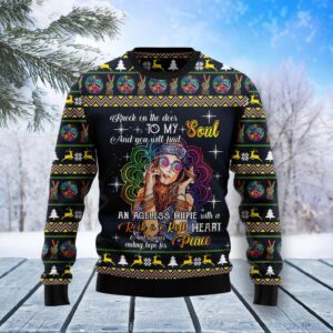 Hippie Girl Christmas Ugly Sweater