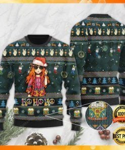 Hippie Girl Ho Ho Ho Ugly Sweater