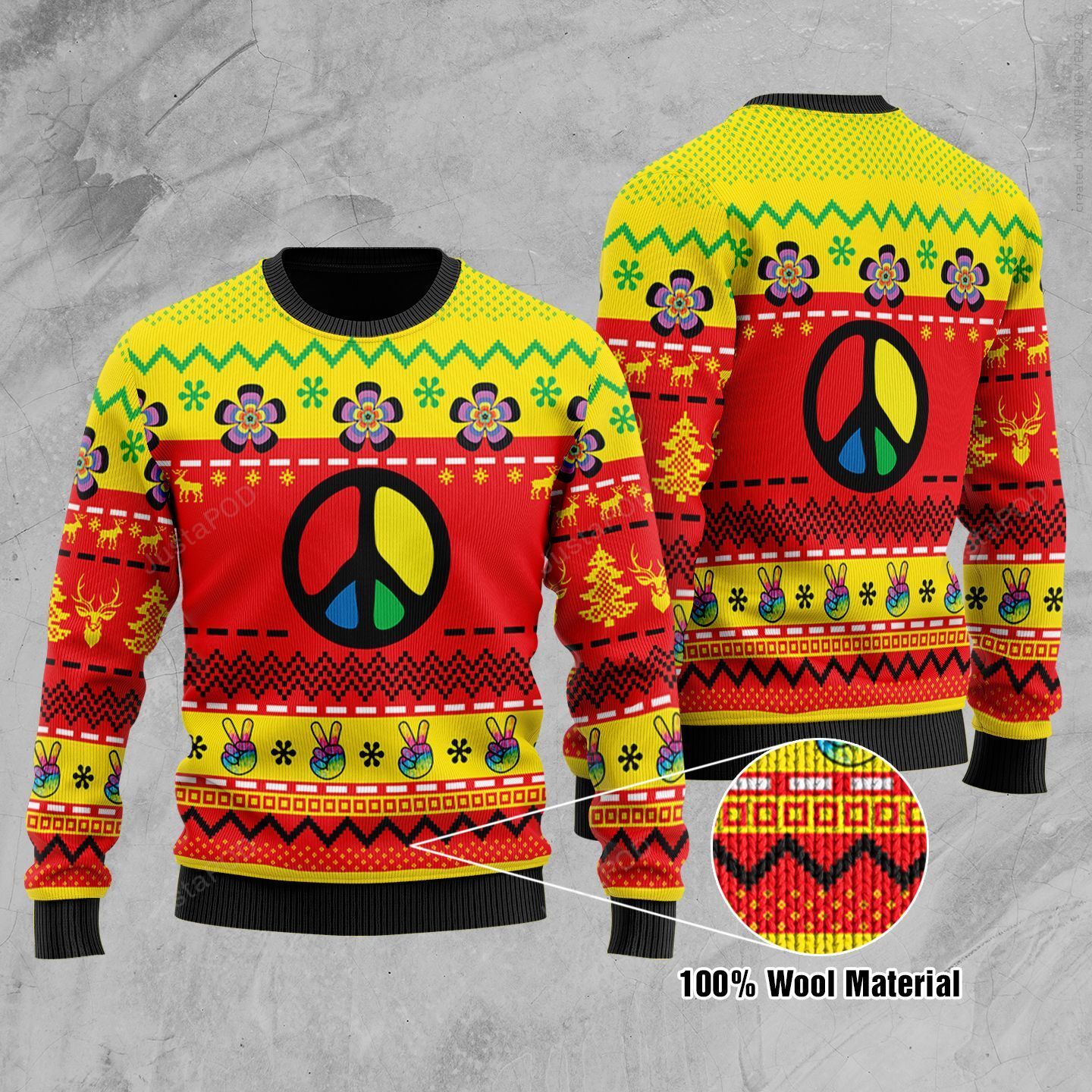 Hippie Ugly Christmas Sweater Hippie Ugly Christmas Sweater