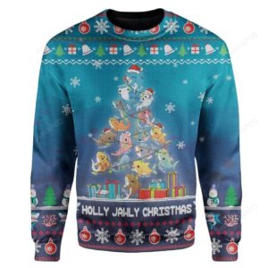 Holly Jawly Christmas Shark Tree For Unisex Ugly Christmas Sweater