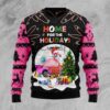 Home For The Holidays Flamingo Ugly Christmas Sweater