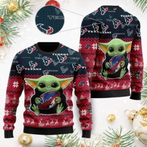 Houston Texans Baby Yoda Shirt For American Football Fans Ugly Christmas Sweater