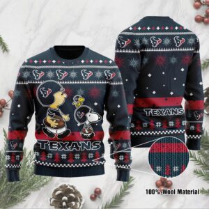 Houston Texans Funny Charlie Brown Peanuts Snoopy Ugly Christmas Sweater
