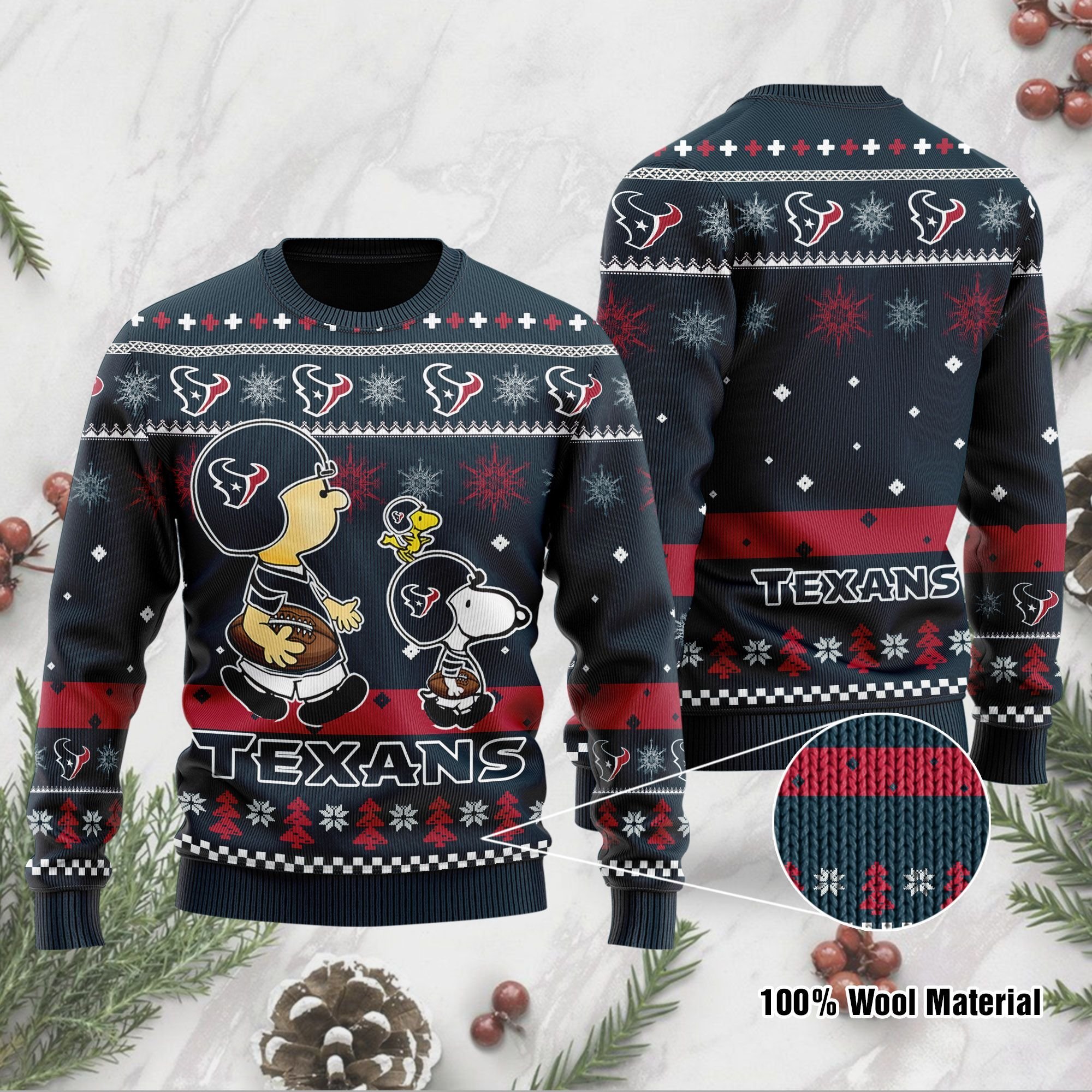 Houston Texans Funny Charlie Brown Peanuts Snoopy Ugly Christmas Sweater Houston Texans Funny Charlie Brown Peanuts Snoopy Ugly Christmas Sweater