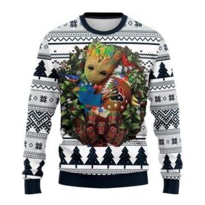 Houston Texans Groot Hug Ugly Christmas Sweater