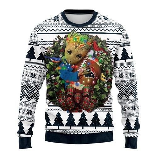 Houston Texans Groot Hug Ugly Christmas Sweater Houston Texans Groot Hug Ugly Christmas Sweater