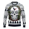 Houston Texans Skull Flower For Unisex Ugly Christmas Sweater
