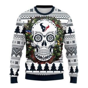 Houston Texans Skull Flower For Unisex Ugly Christmas Sweater