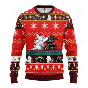 How To Train Your Dragon Toothless Light Fury Ugly Christmas Sweater