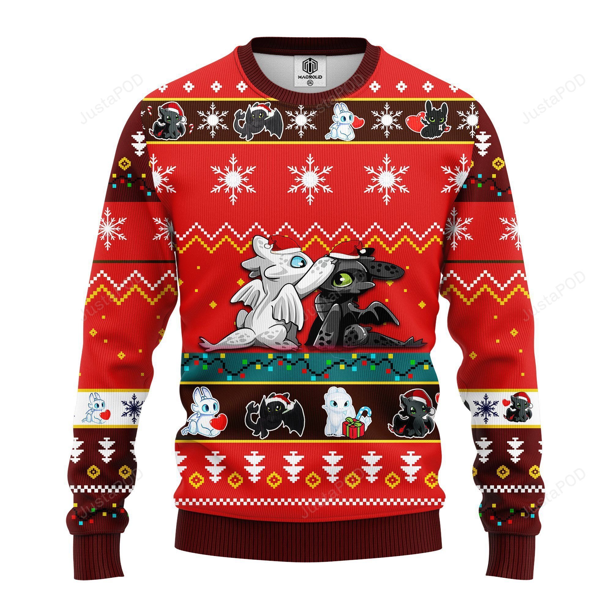 How To Train Your Dragon Toothless Light Fury Ugly Christmas Sweater How To Train Your Dragon Toothless Light Fury Ugly Christmas Sweater