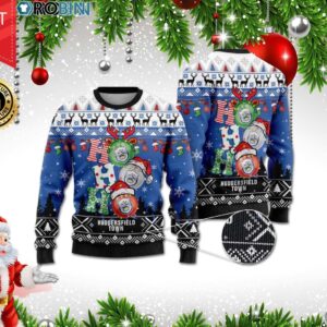 Huddersfield Town Ho Ho Ho 3D Print Christmas Wool Sweater