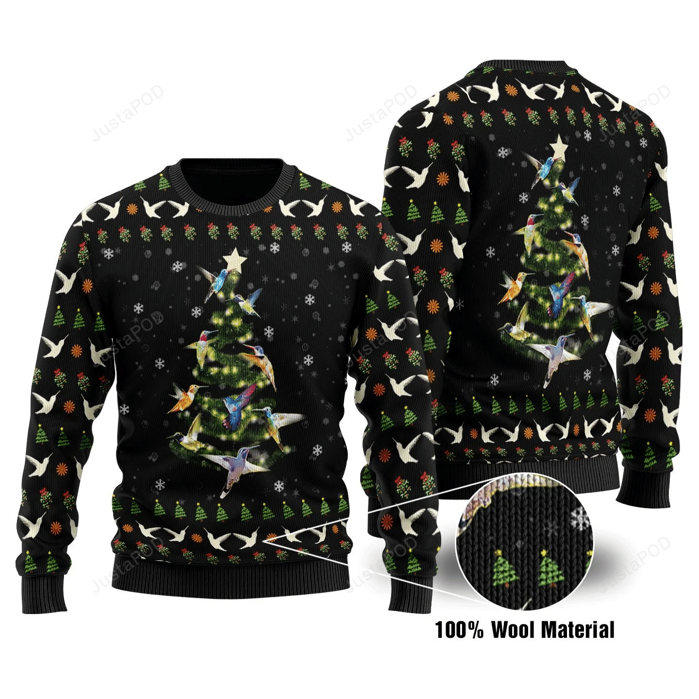 Humming Bird Tree Ugly Christmas Sweater Humming Bird Tree Ugly Christmas Sweater