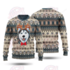 Husky Reindeer Horn Ugly Christmas Sweater
