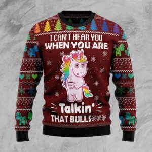 I Can?t Hear You Unicorn Christmas Ugly Sweater