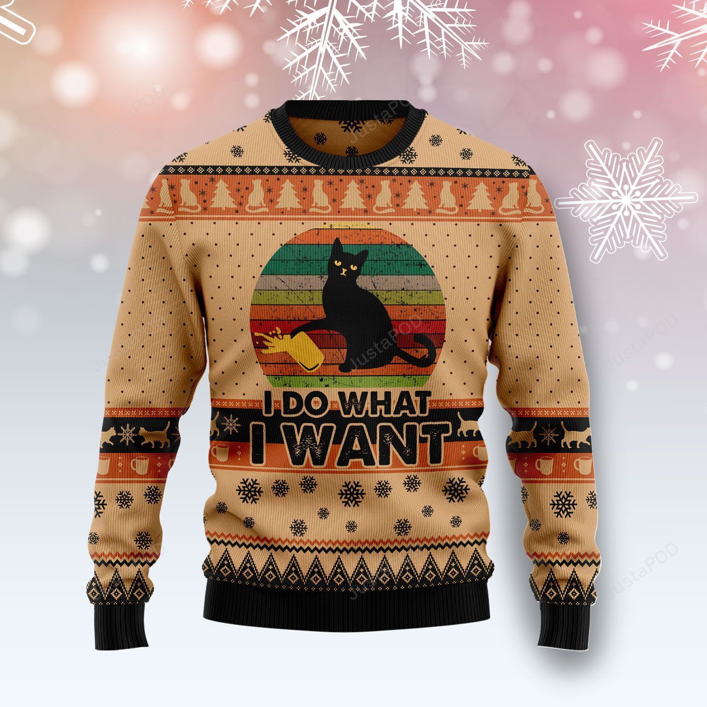 I Do What A Want Black Cat Christmas Ugly Sweater I Do What A Want Black Cat Christmas Ugly Sweater