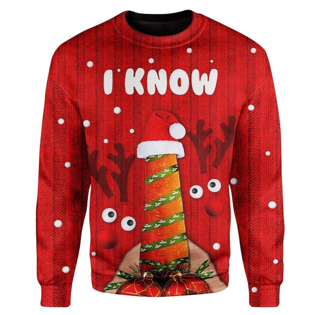 I Know Reindeer Carrot For Unisex Ugly Christmas Sweater I Know Reindeer Carrot For Unisex Ugly Christmas Sweater