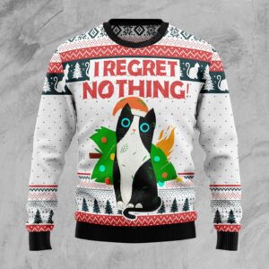 I Regret Nothing Cat Christmas Ugly Sweater