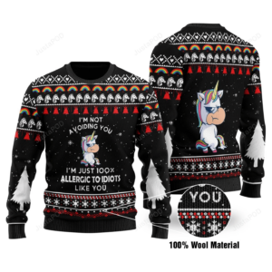 I’m Not Avoiding You Unicorn Ugly Christmas Sweater