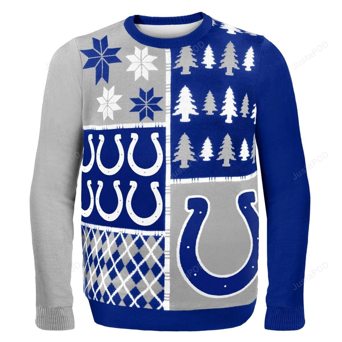 Indianapolis Colts Busy Block NFL Ugly Christmas Sweater Indianapolis Colts Busy Block NFL Ugly Christmas Sweater