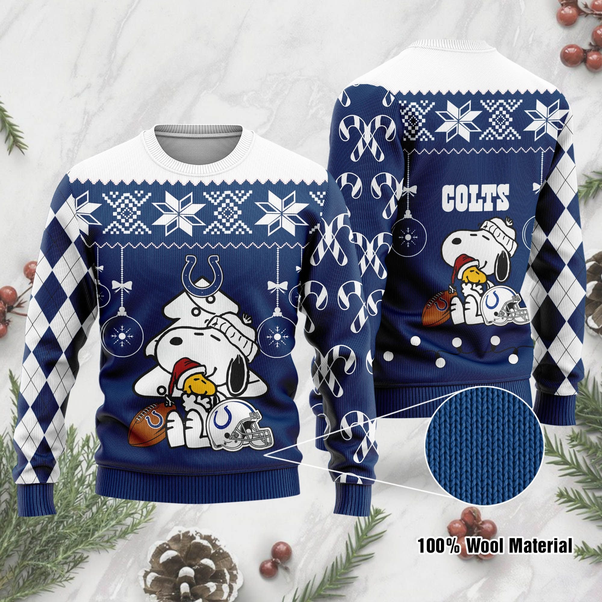 Indianapolis Colts Funny Charlie Brown Peanuts Snoopy Ugly Christmas Sweater Indianapolis Colts Funny Charlie Brown Peanuts Snoopy Ugly Christmas Sweater