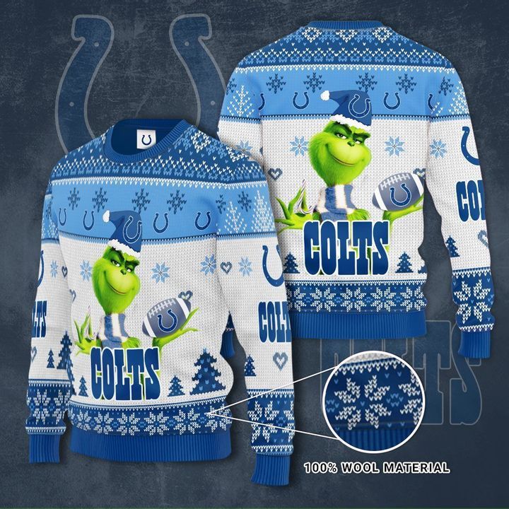 Indianapolis Colts Grinch For Fans Ugly Christmas Sweater Indianapolis Colts Grinch For Fans Ugly Christmas Sweater