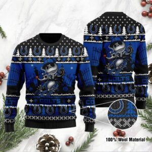 Indianapolis Colts Jack Skellington Halloween Ugly Christmas Sweater
