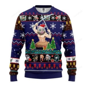 Inosuke Hashibira Demon Slayer For Anime Lovers Ugly Christmas Sweater