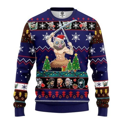 Inosuke Hashibira Demon Slayer Ugly Christmas Sweater Inosuke Hashibira Demon Slayer Ugly Christmas Sweater