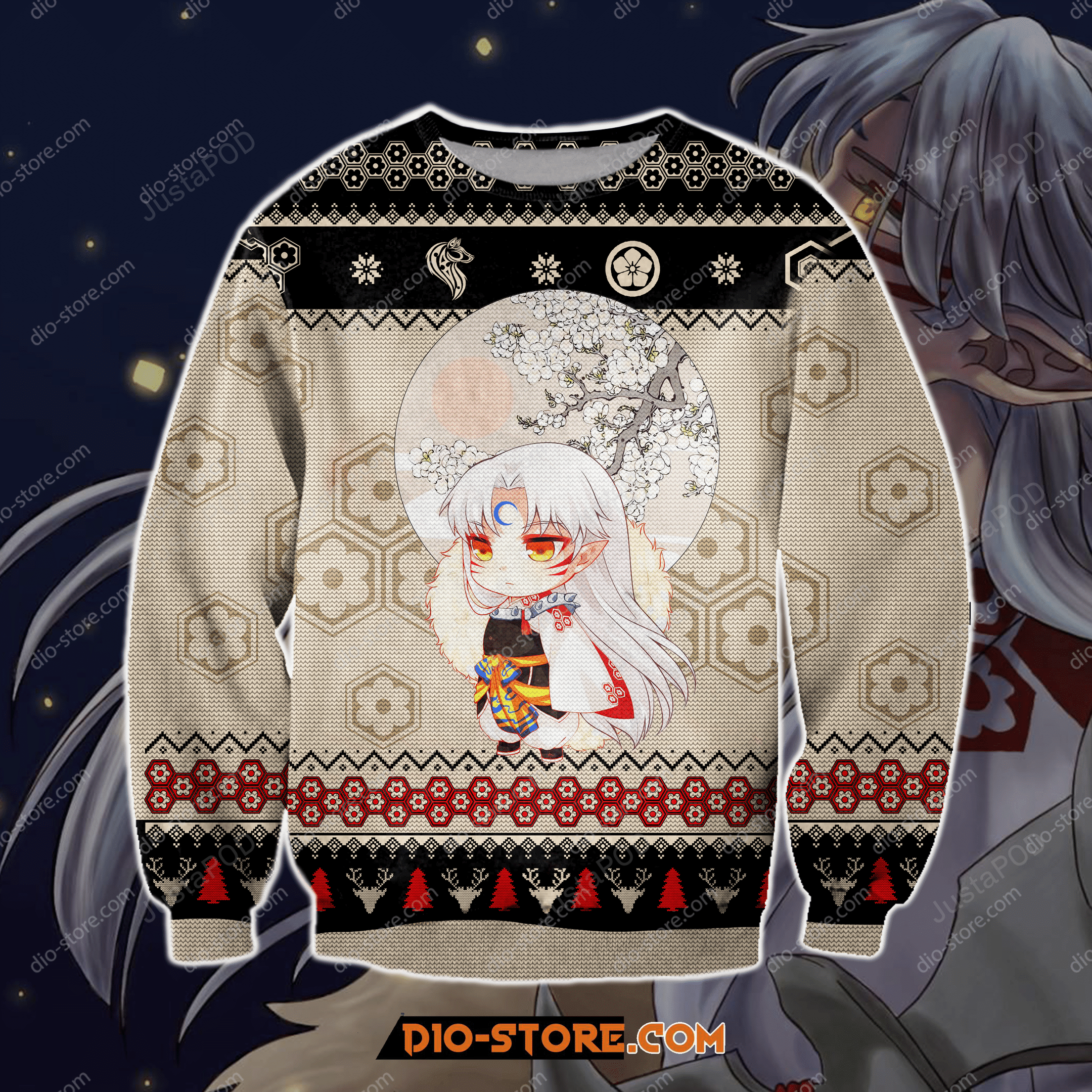 Inuyasha Manga 3d Knitting Pattern Print Ugly Sweater Inuyasha Manga 3d Knitting Pattern Print Ugly Sweater