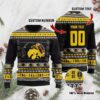 Iowa Hawkeyes Custom Name & Number Personalized Ugly Christmas Sweater