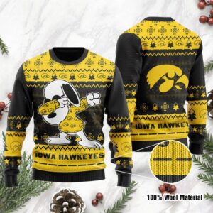 Iowa Hawkeyes Snoopy Dabbing Holiday Party Ugly Christmas Sweater