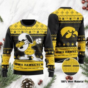 Iowa Hawkeyes Snoopy Dabbing Ugly Christmas Sweater