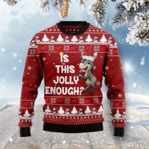 Is This Jolly Enough Donkey Christmas Ugly Sweater