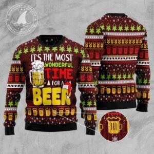 It?s The Most Wonderful Time For A Beer For Men Ugly Christmas Sweater