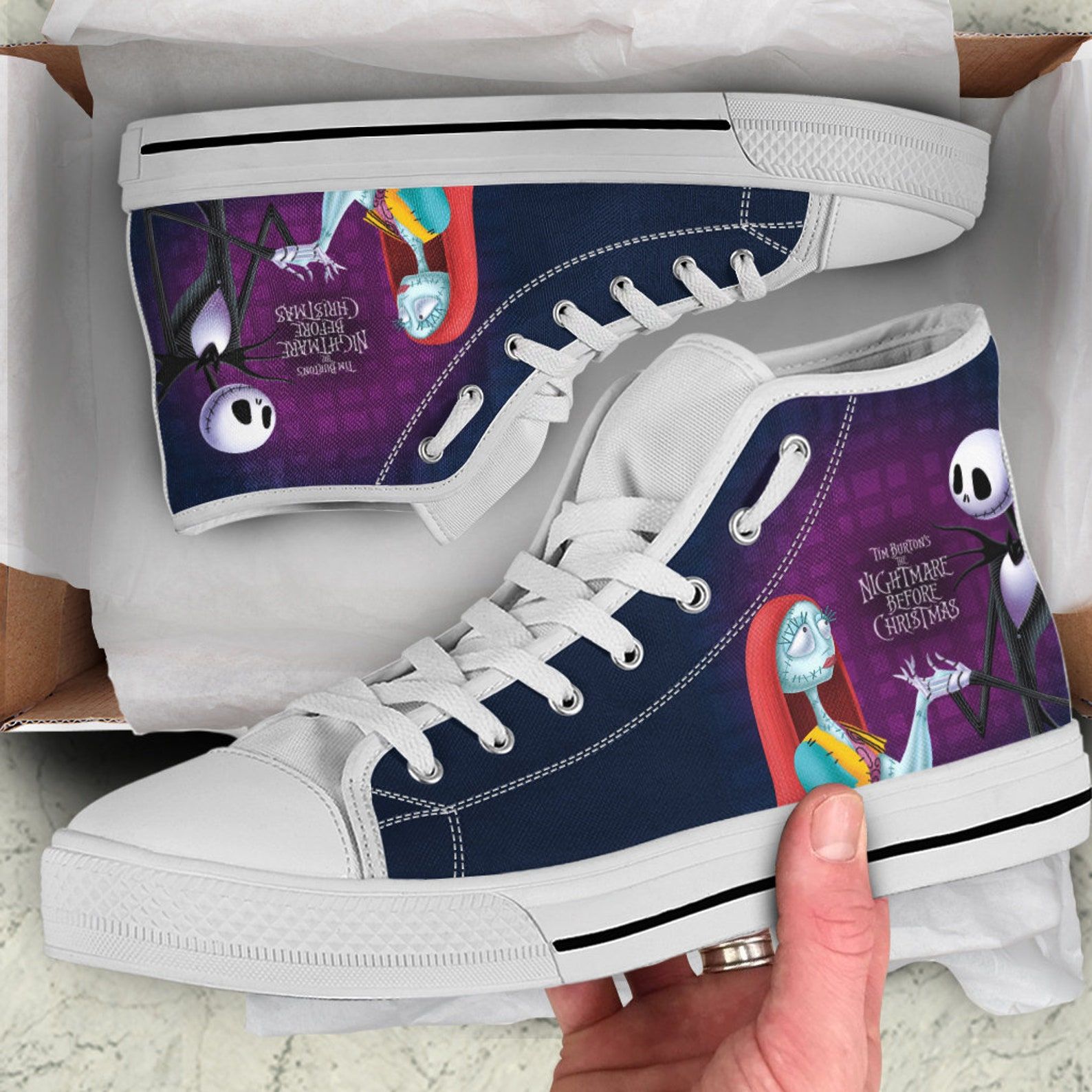 Jack And Sally Nightmare Before Christmas High Top Shoes Jack And Sally Nightmare Before Christmas High Top Shoes