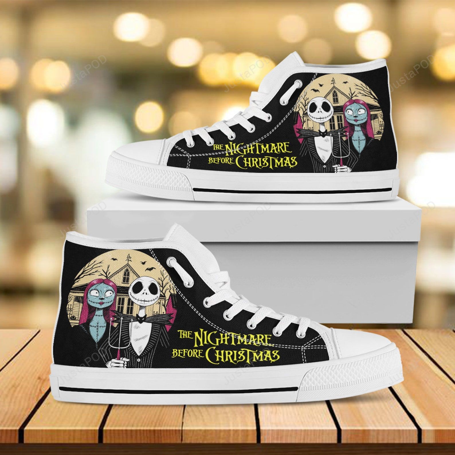 Jack and Sally The Nightmare Before Christmas Starry Night High Top Shoes Jack and Sally The Nightmare Before Christmas Starry Night High Top Shoes