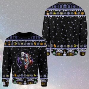 Jack Skellington And Sally Nightmare For Unisex Ugly Christmas Sweater