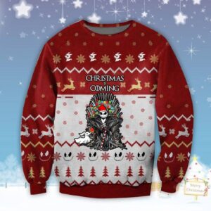 Jack Skellington Christmas Is Coming Ugly Christmas Sweater