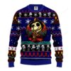 Jack Skellington Halloween Ugly Christmas Sweater Blue