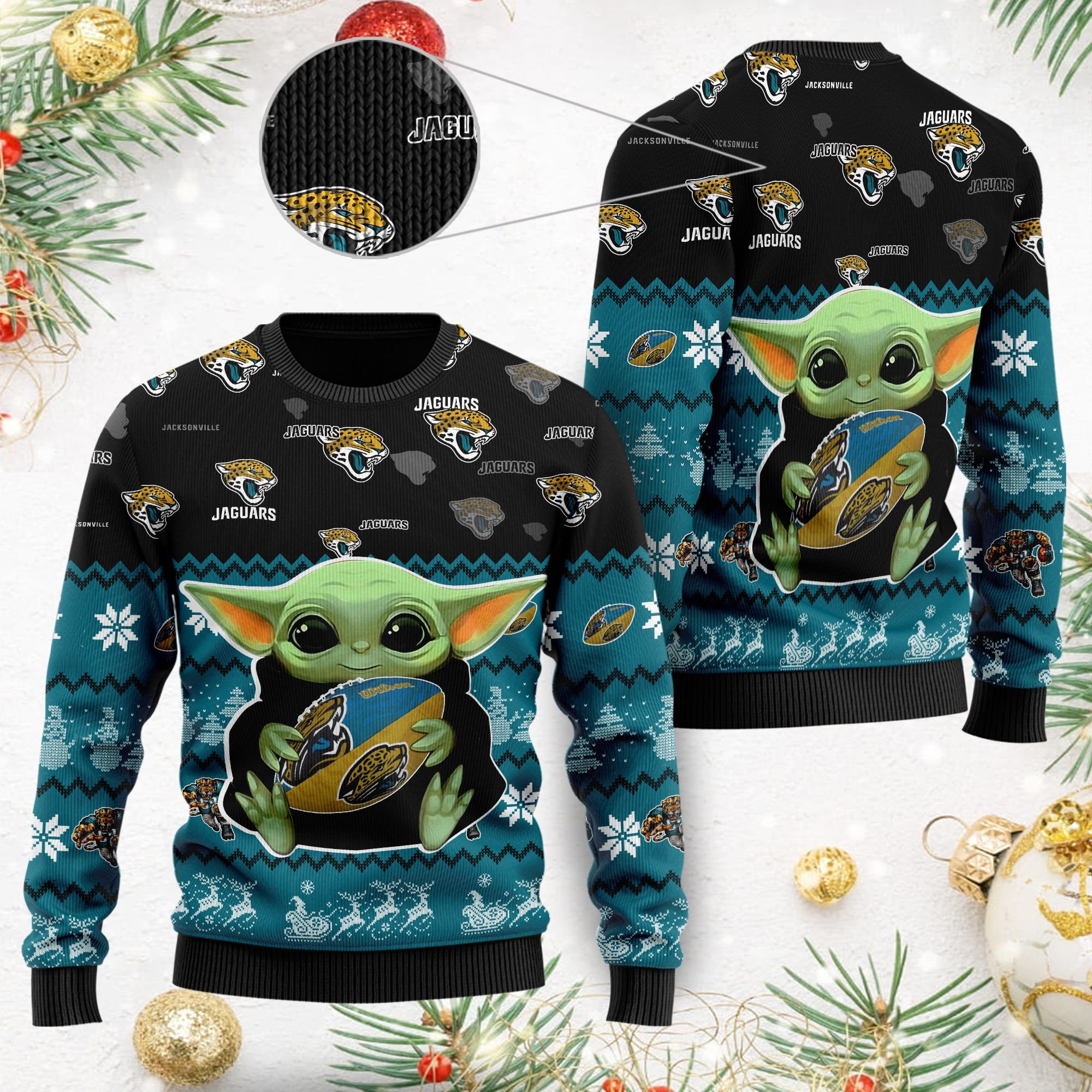 Jacksonville Jaguars Baby Yoda Shirt For American Football Fans Ugly Christmas Sweater Jacksonville Jaguars Baby Yoda Shirt For American Football Fans Ugly Christmas Sweater