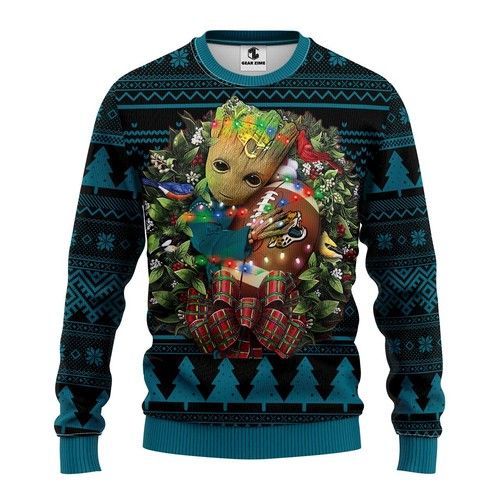 Jacksonville Jaguars Groot Hug Ugly Christmas Sweater Jacksonville Jaguars Groot Hug Ugly Christmas Sweater