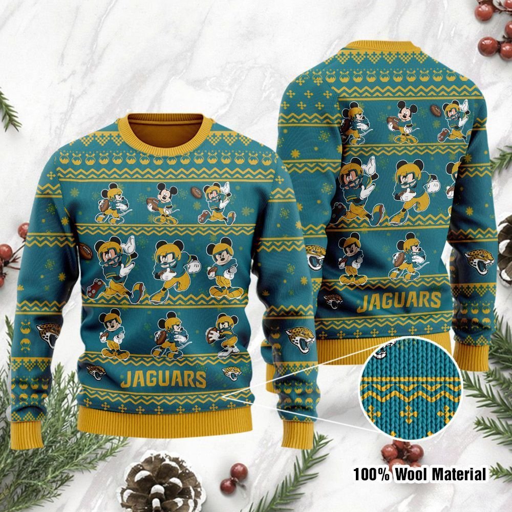 Jacksonville Jaguars Mickey Mouse Ugly Christmas Sweater Jacksonville Jaguars Mickey Mouse Ugly Christmas Sweater