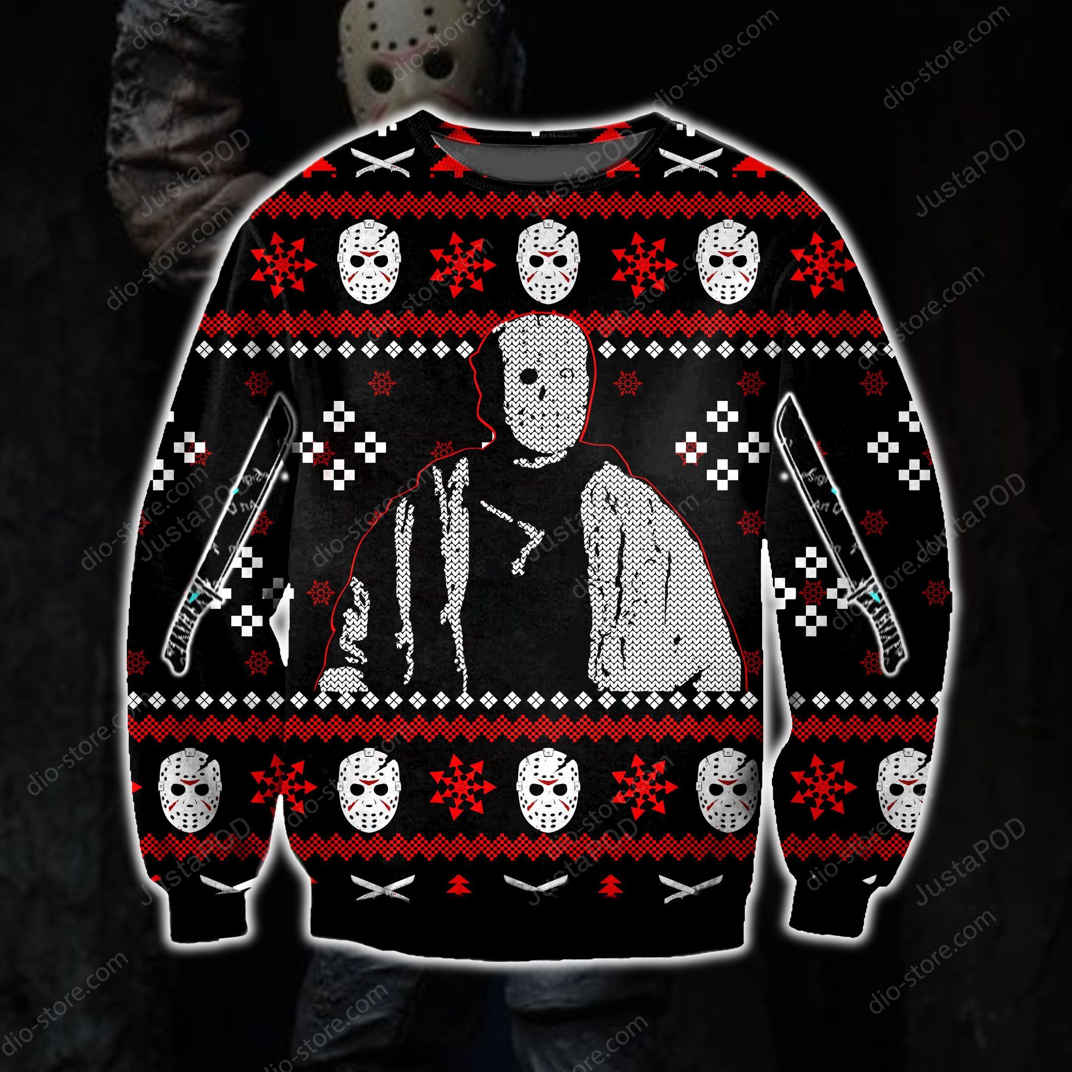 Jason Voorhees Knitting Pattern Ugly Christmas Sweater Jason Voorhees Knitting Pattern Ugly Christmas Sweater