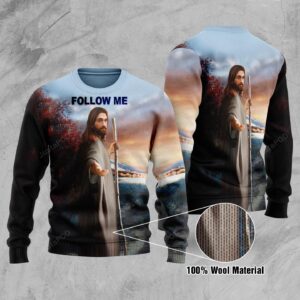 Jesus Follow Me Ugly Christmas Sweater