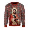 Jesus With Dog Ugly Christmas Sweater