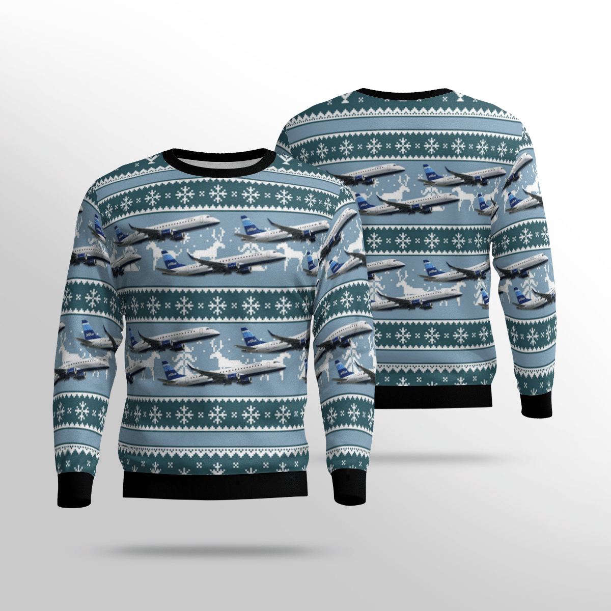 JetBlue Airways Embraer E190 Ugly Christmas Sweater JetBlue Airways Embraer E190 Ugly Christmas Sweater