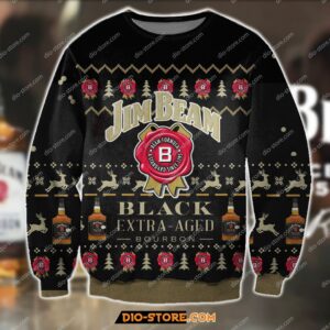Jim Beam Black Extra Aged Bourbon For Unisex Ugly Christmas Sweater